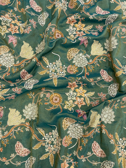 Tissue Position Print With Embroidery (44"inch)