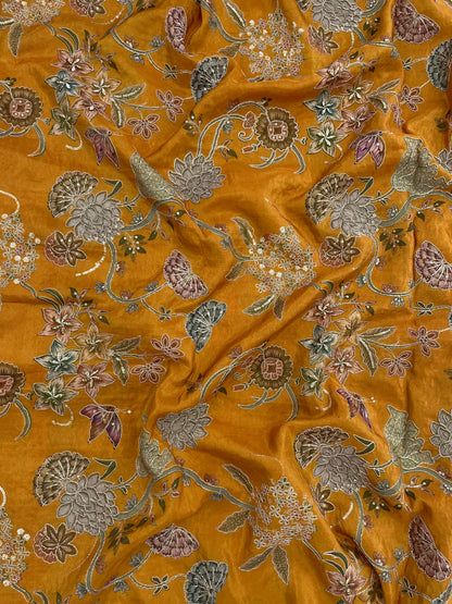 Tissue Position Print With Embroidery (44"inch)