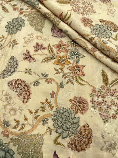 Tissue Position Print With Embroidery (44"inch)