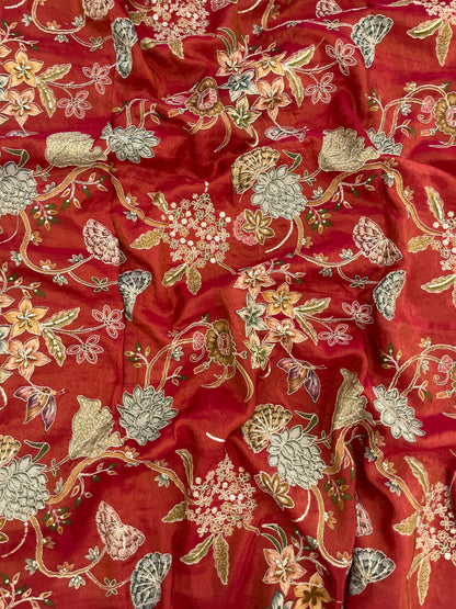 Tissue Position Print With Embroidery (44"inch)