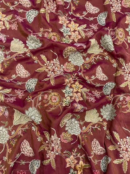 Tissue Position Print With Embroidery (44"inch)
