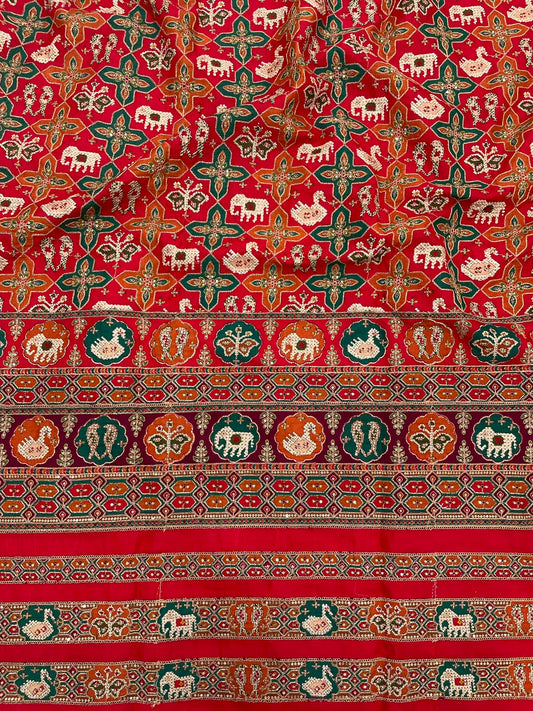 Crepe Patola Print With Position Print Emboidery (44"inch)