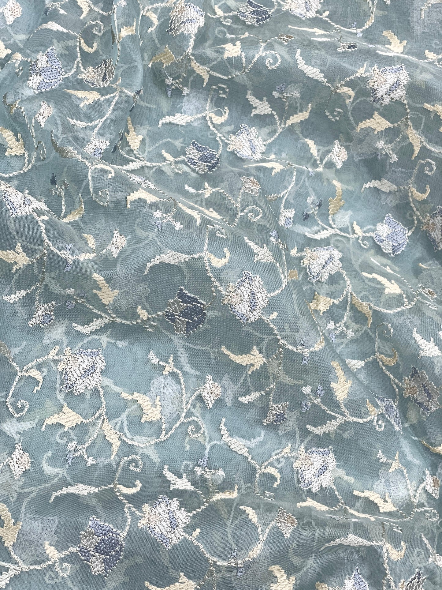 Pure Silk Organza Embroidery (44"inch)