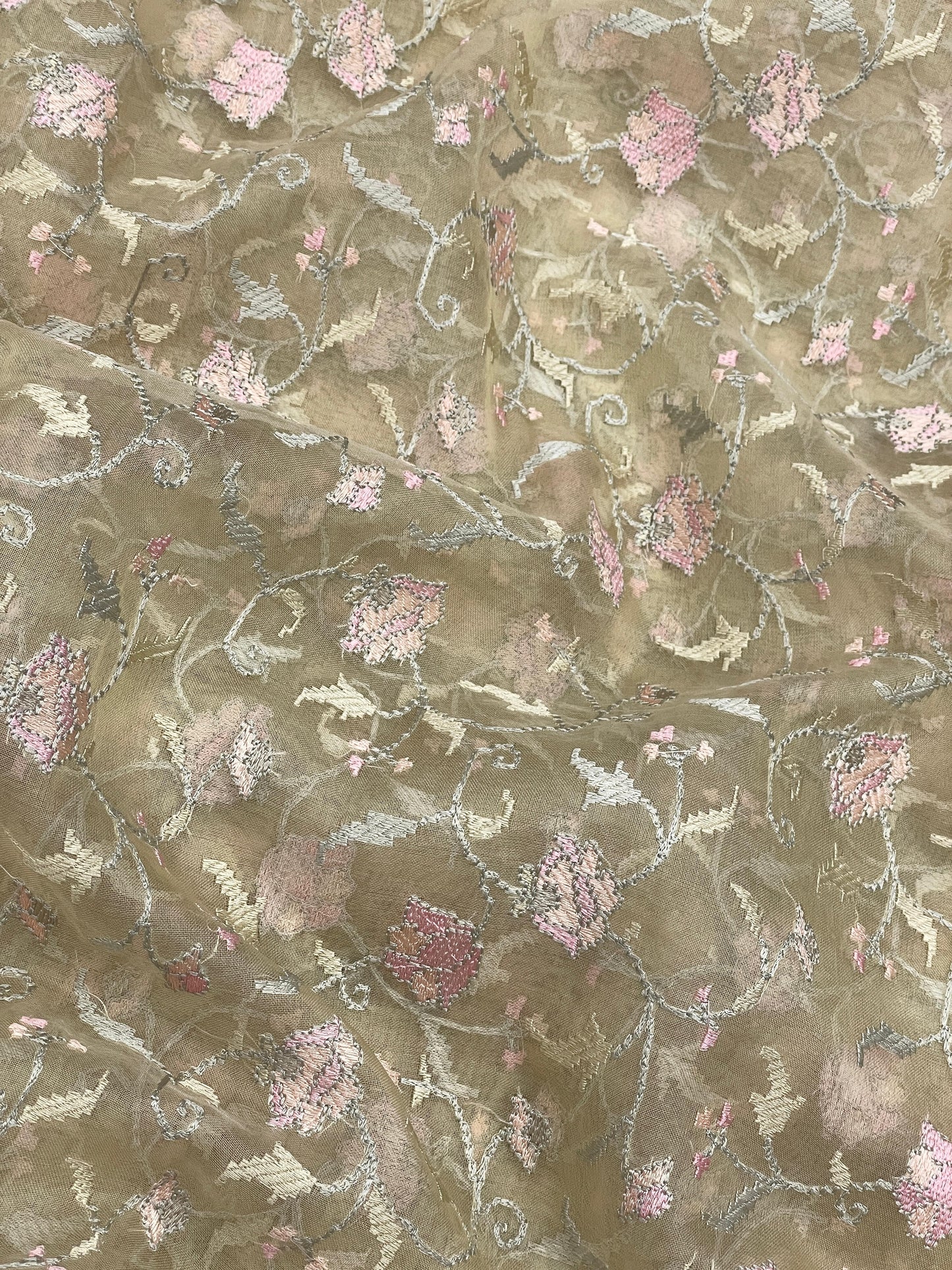 Pure Silk Organza Embroidery (44"inch)