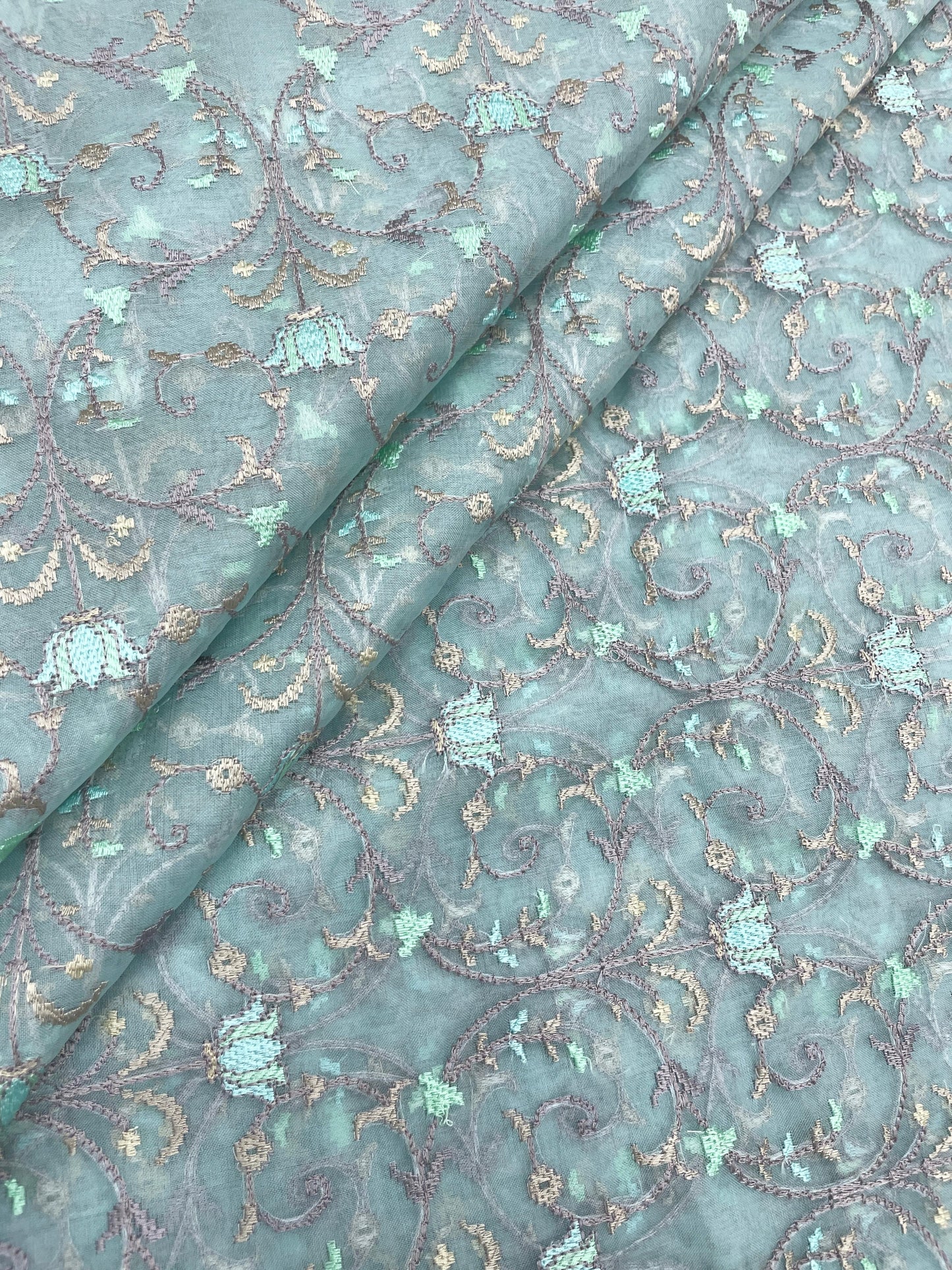 Pure Silk Organza Embroidery (44"inch)