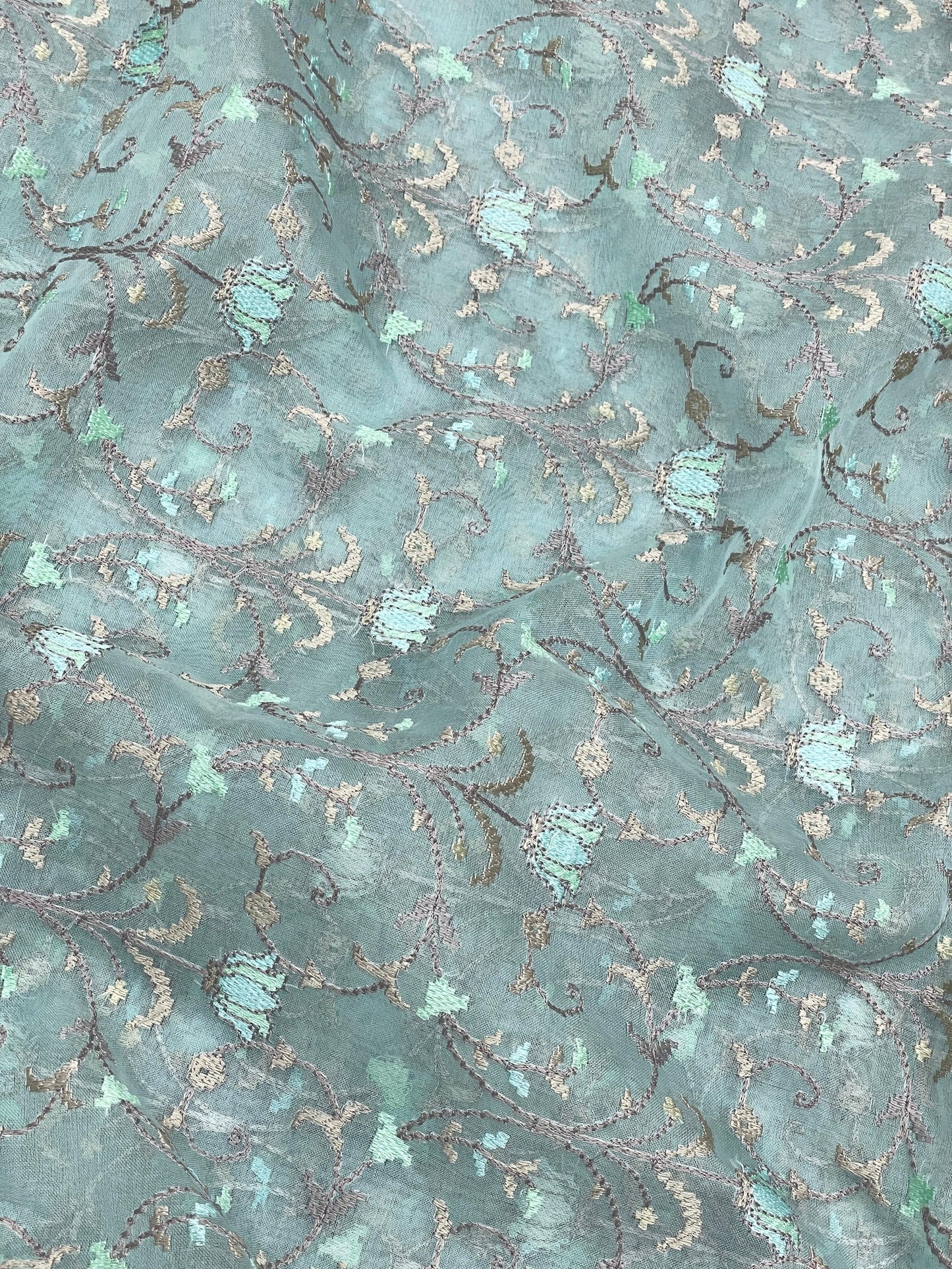 Pure Silk Organza Embroidery (44"inch)