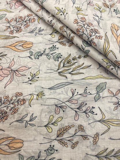 Silk Chanderi Embroidery (44"inch)