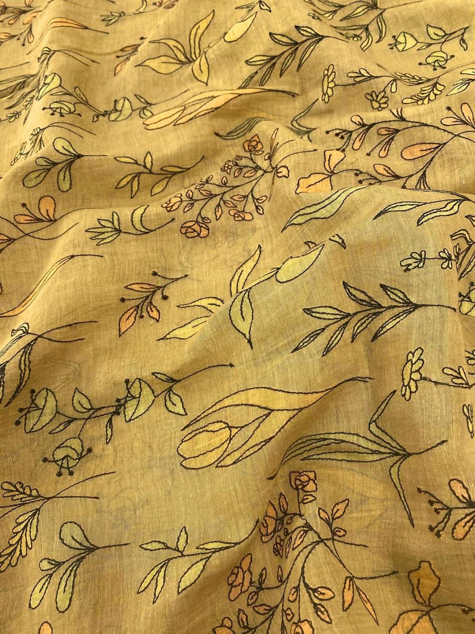 Silk Chanderi Embroidery (44"inch)