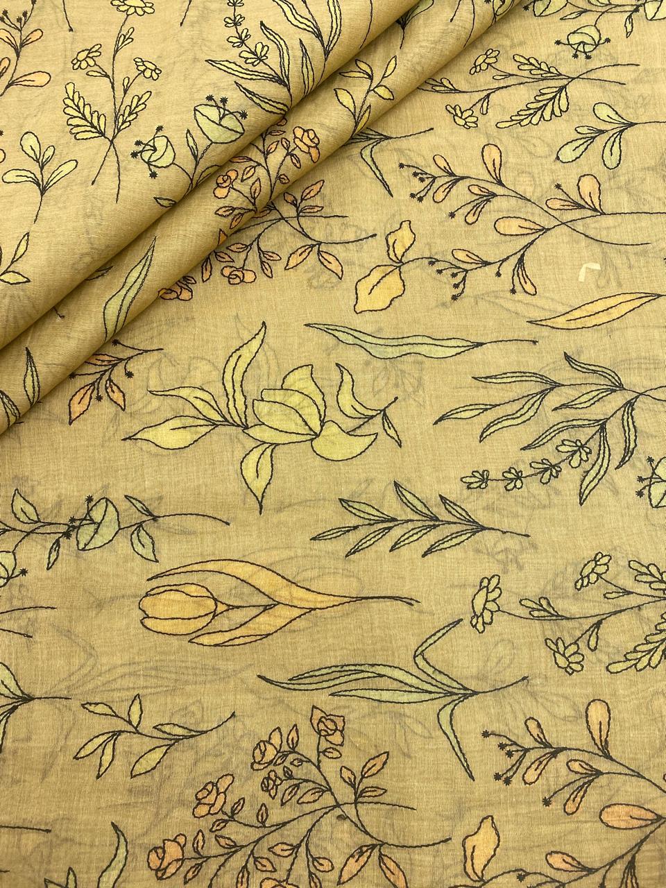 Silk Chanderi Embroidery (44"inch)