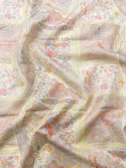 Dola Silk Position Print Embroidery (44"inch)