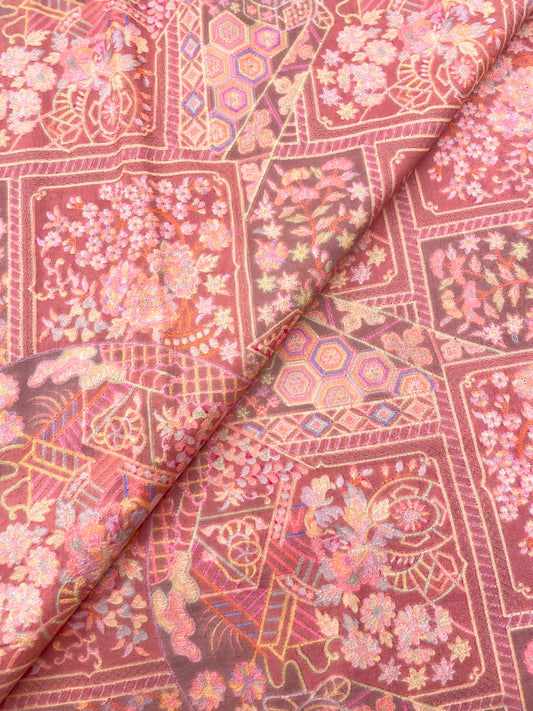 Dola Silk Position Print Embroidery (44"inch)