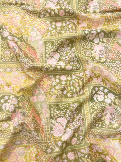Dola Silk Position Print Embroidery (44"inch)