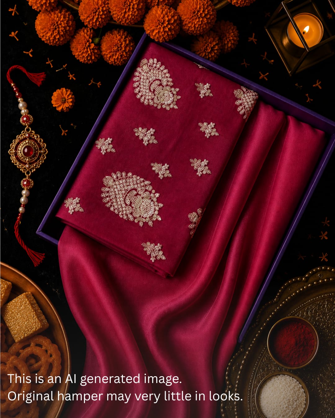 Rakhi Special Chanderi Embroidery Set