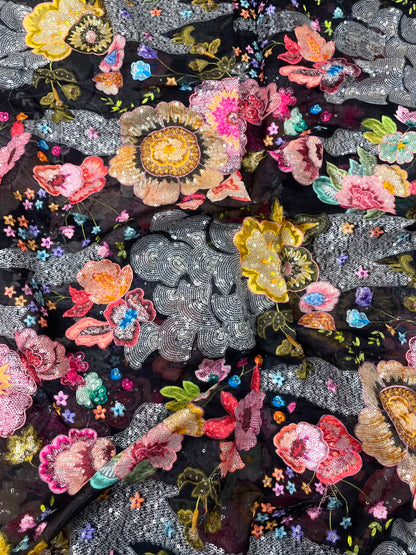 Pure Silk Organza Embroidery (44"inch)