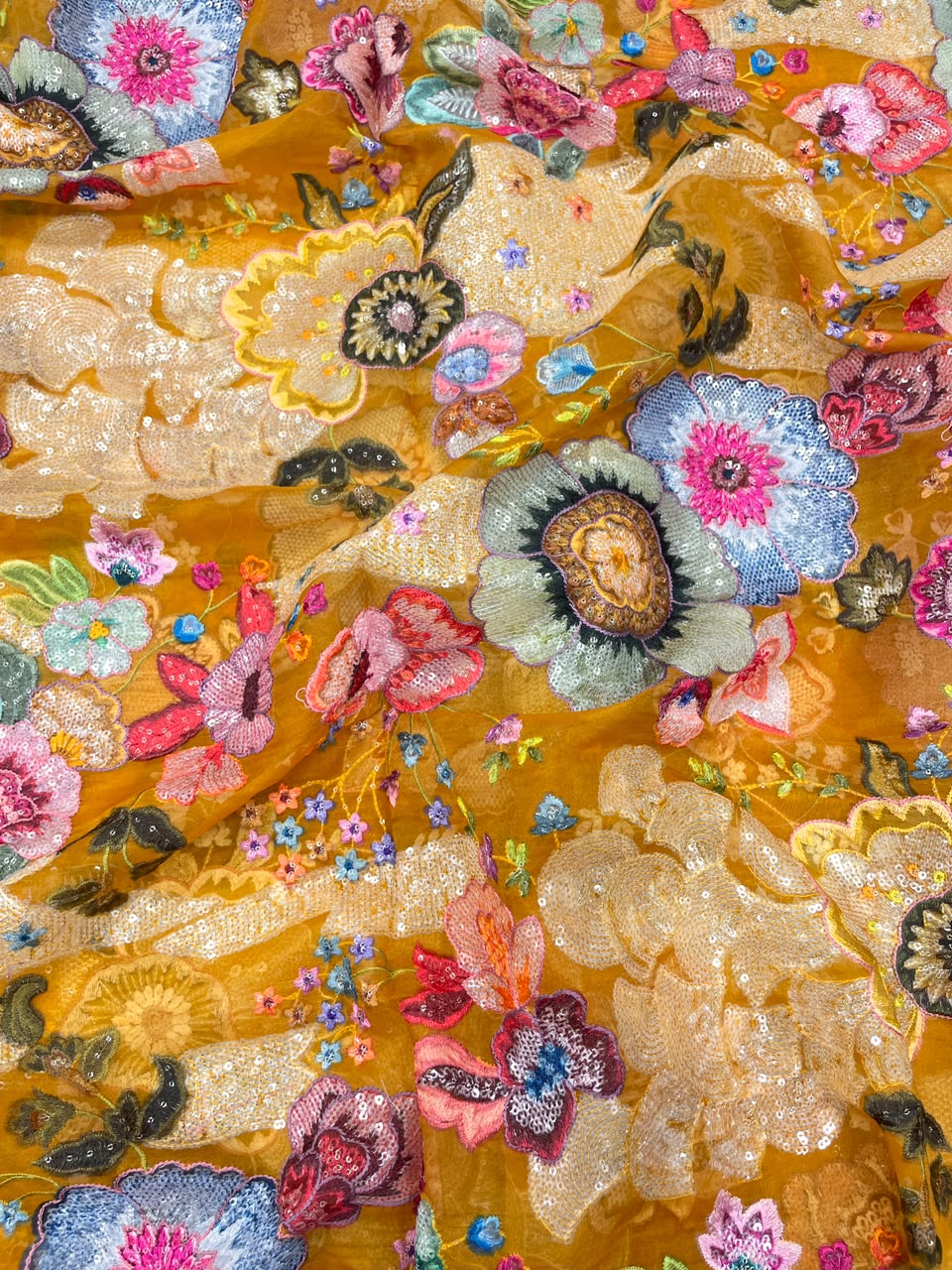 Pure Silk Organza Embroidery (44"inch)