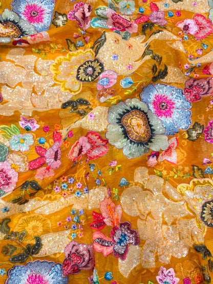 Pure Silk Organza Embroidery (44"inch)