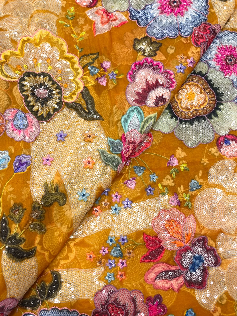 Pure Silk Organza Embroidery (44"inch)
