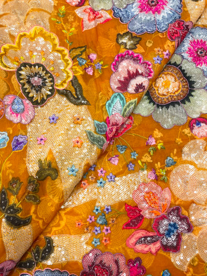 Pure Silk Organza Embroidery (44"inch)
