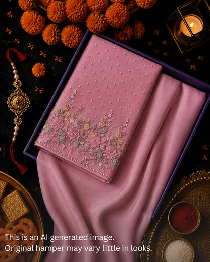 Rakhi Special Organza Embroidery Set