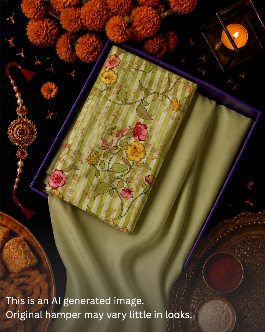 Rakhi Special Chanderi Print Set