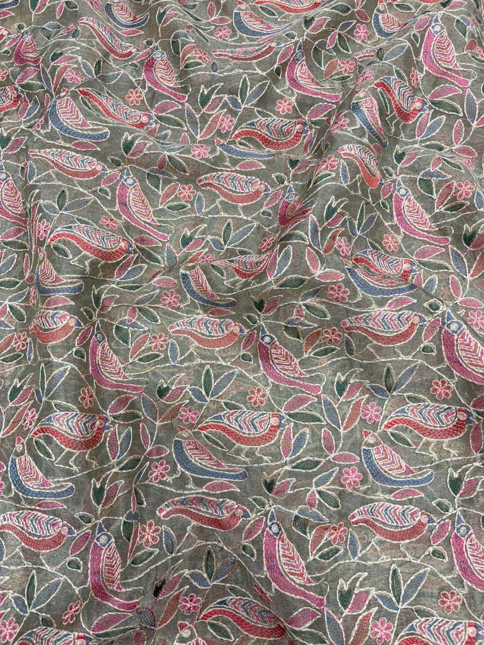 Rakhi Special Pure Silk Organza Multithread Embroidery Set