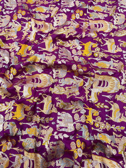 Pure Banarasi Katan Silk Meena Resham Jaquard
