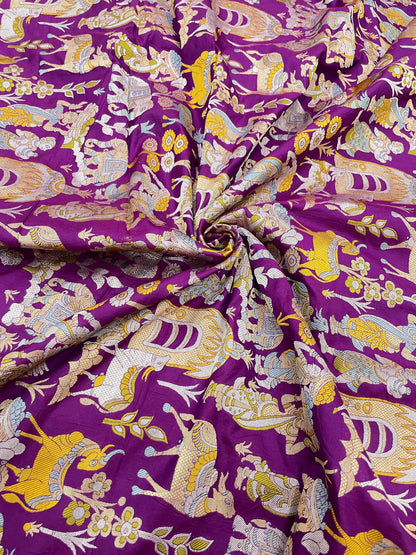 Pure Banarasi Katan Silk Meena Resham Jaquard