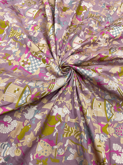 Pure Banarasi Katan Silk Meena Resham Jaquard