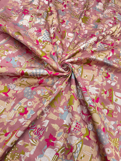 Pure Banarasi Katan Silk Meena Resham Jaquard