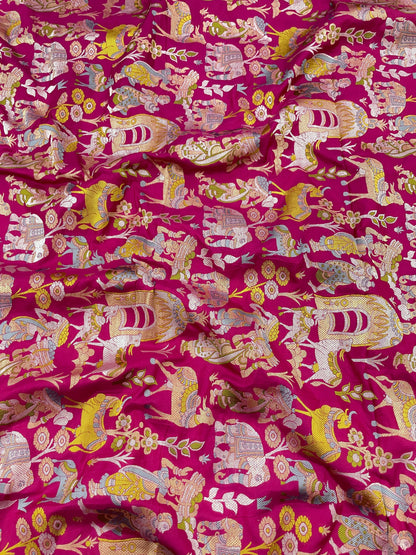 Pure Banarasi Katan Silk Meena Resham Jaquard