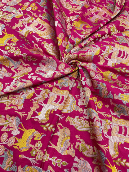 Pure Banarasi Katan Silk Meena Resham Jaquard