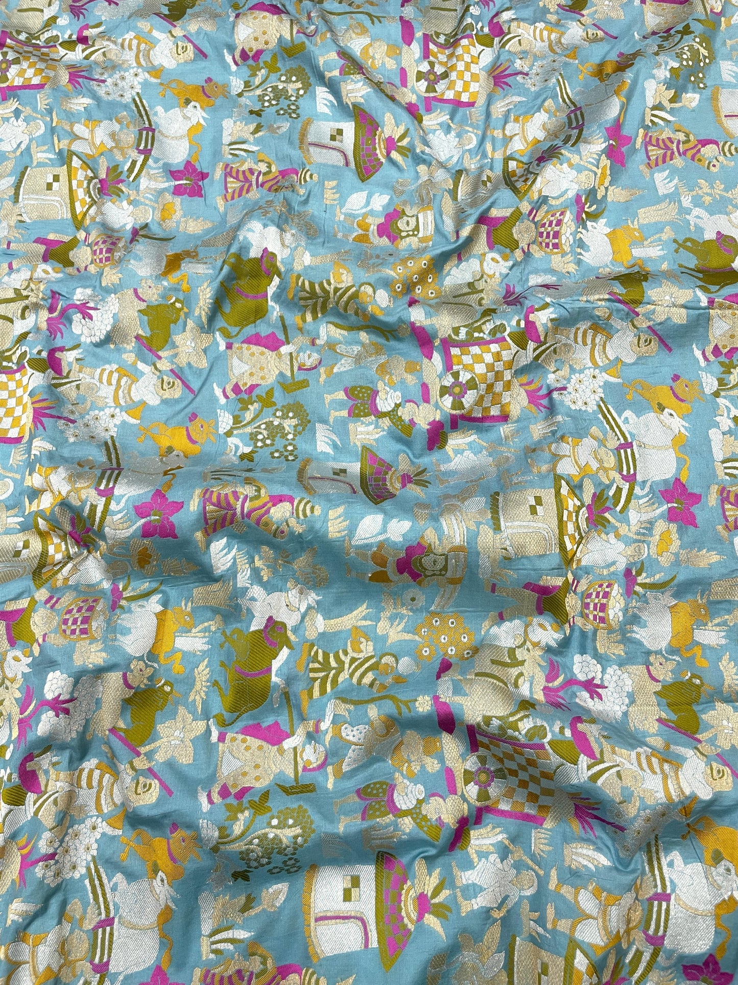 Pure Banarasi Katan Silk Meena Resham Jaquard