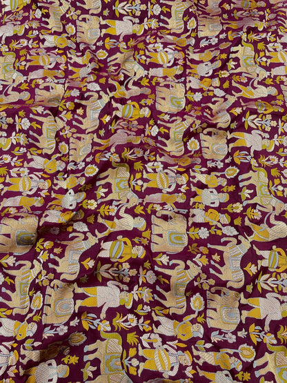 Pure Banarasi Katan Silk Meena Resham Jaquard