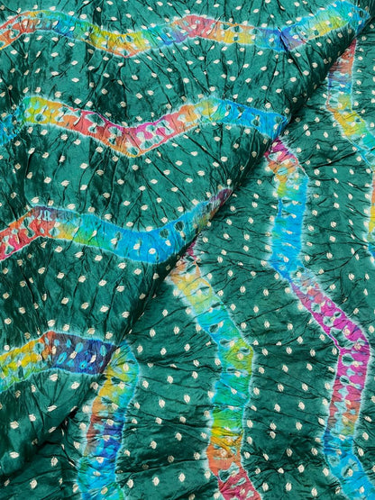 Hand Bandhani on Pure Silk Fabric