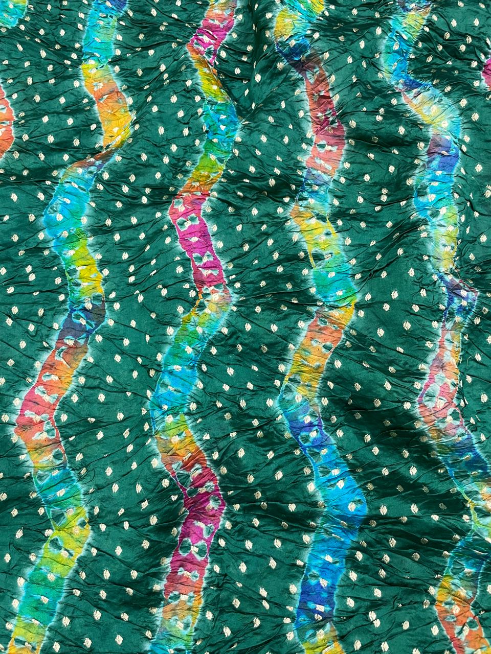 Hand Bandhani on Pure Silk Fabric