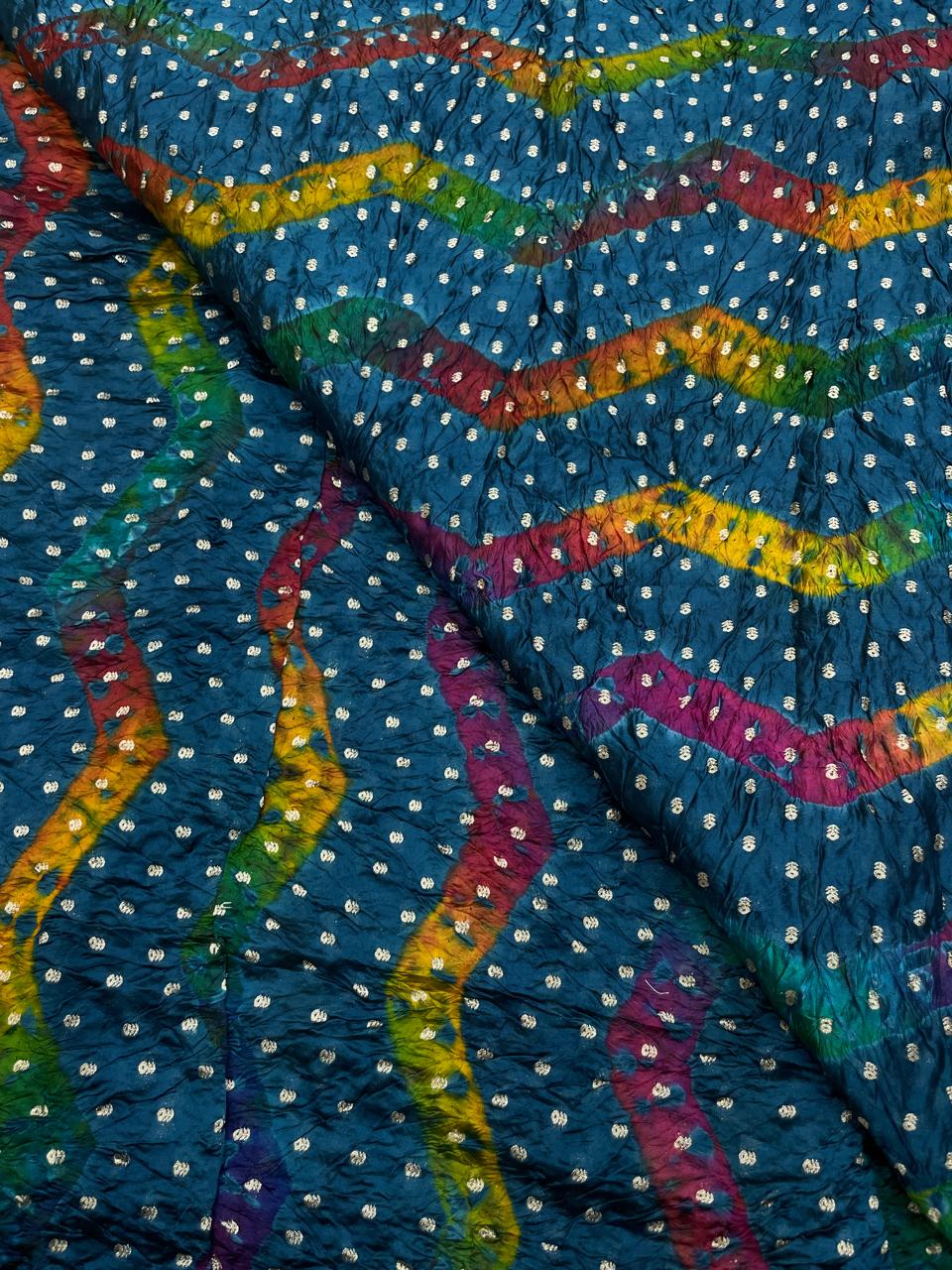 Hand Bandhani on Pure Silk Fabric