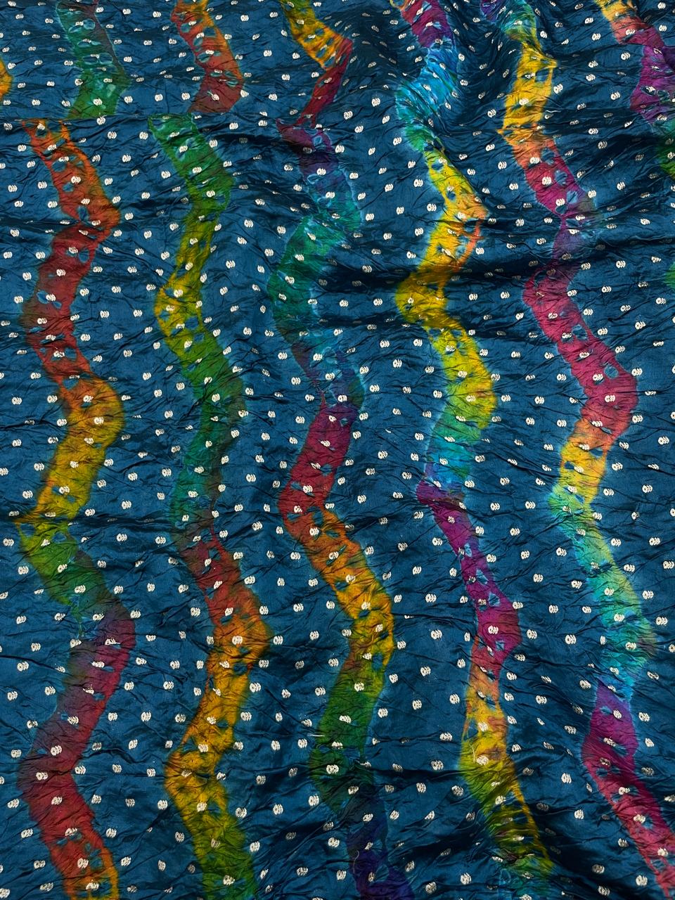 Hand Bandhani on Pure Silk Fabric