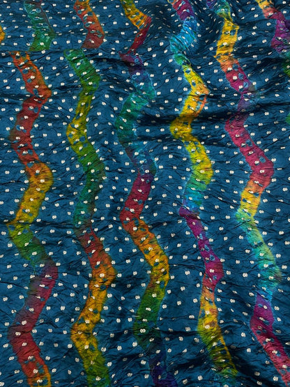 Hand Bandhani on Pure Silk Fabric