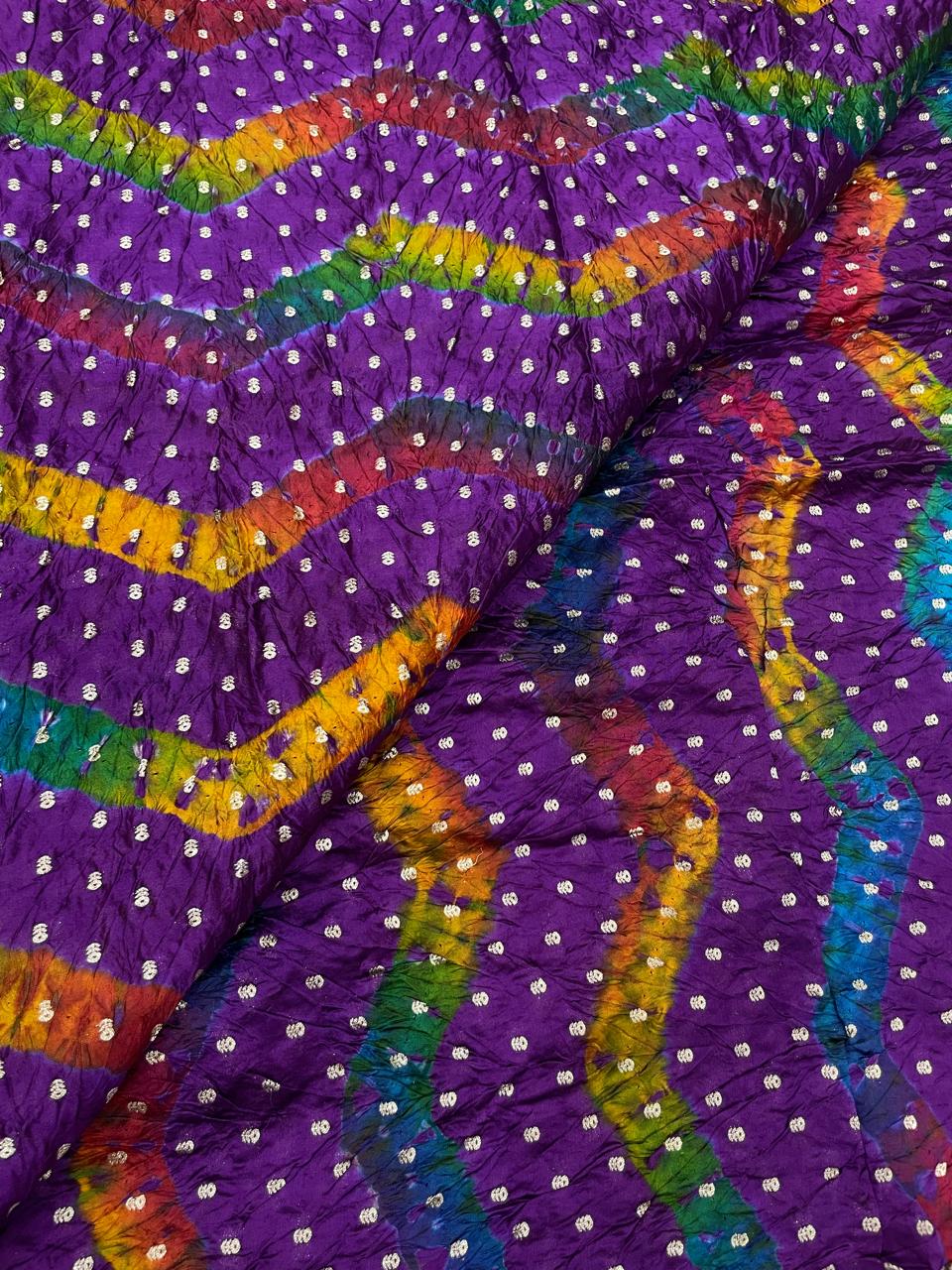 Hand Bandhani on Pure Silk Fabric
