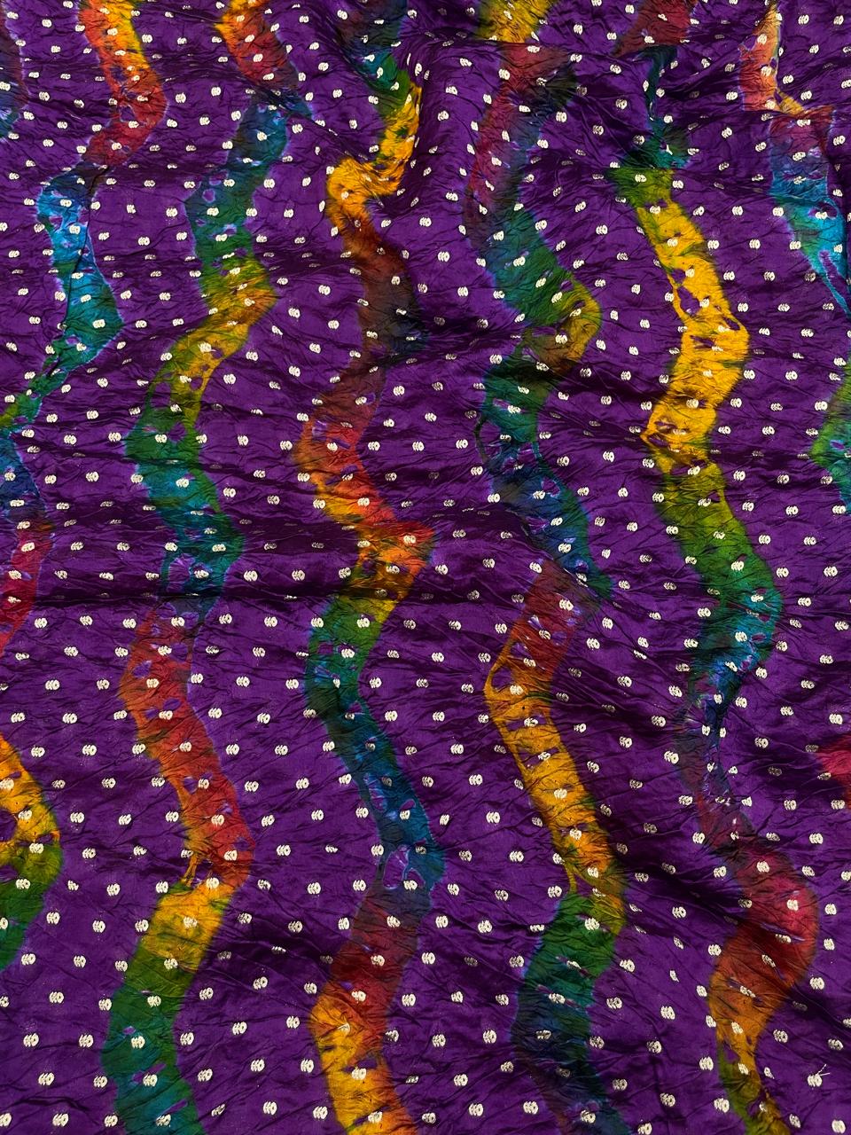 Hand Bandhani on Pure Silk Fabric