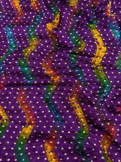 Hand Bandhani on Pure Silk Fabric