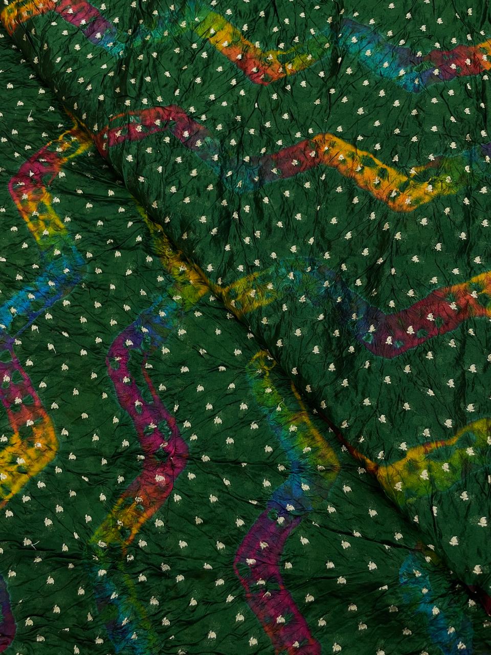 Hand Bandhani on Pure Silk Fabric