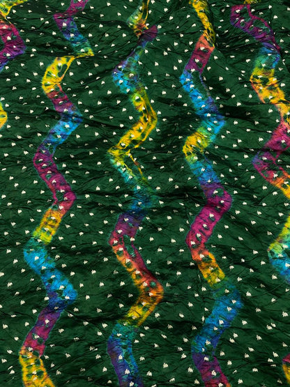 Hand Bandhani on Pure Silk Fabric