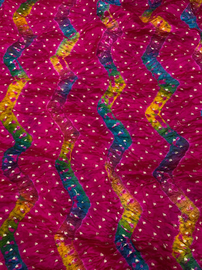 Hand Bandhani on Pure Silk Fabric