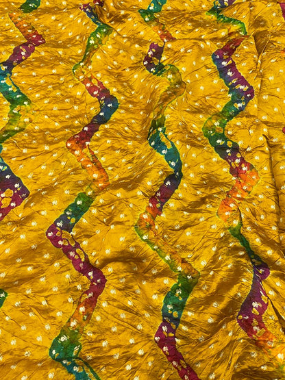 Hand Bandhani on Pure Silk Fabric
