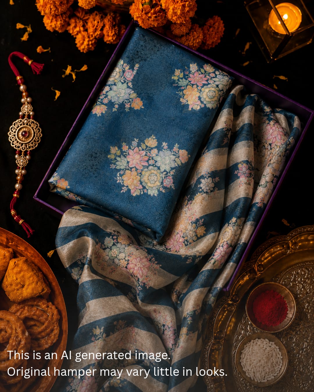 Rakhi Special Banarasi tissue brocade with position print Set