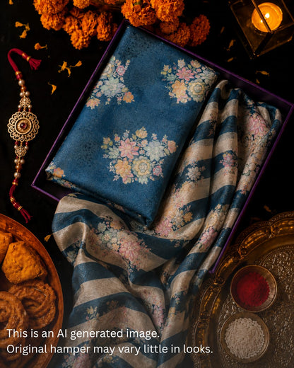 Rakhi Special Banarasi tissue brocade with position print Set
