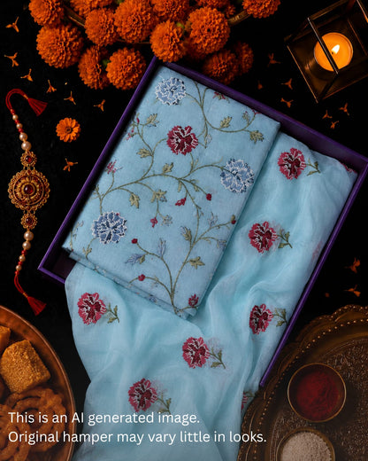 Rakhi Special Chanderi Embroidery Set