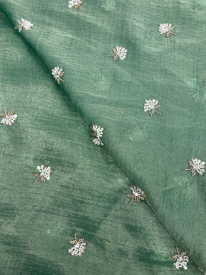 Crush Tissue Embroidery With Beads