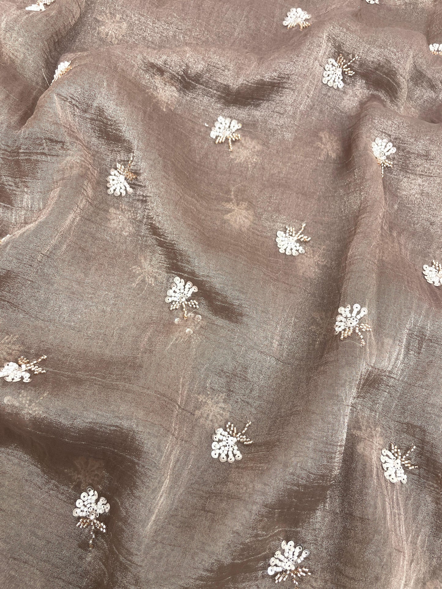 Crush Tissue Embroidery With Beads
